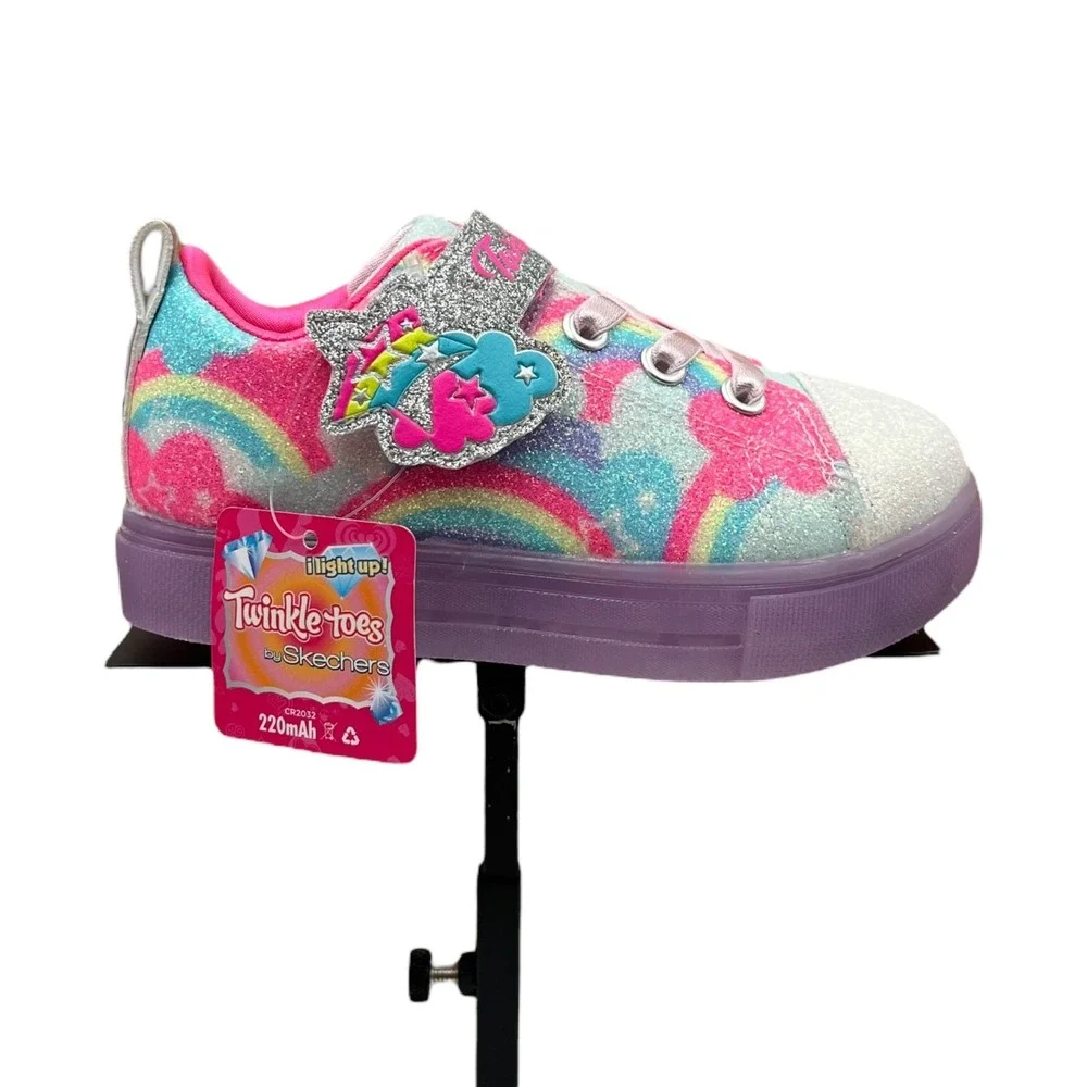 Skechers Toddler Girls Twinkle Sparks Light-Up Sneakers Size‎ 8 Multi Slip-on